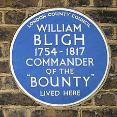 Archivo:The blue plaque of William Bligh the commander of the Bounty