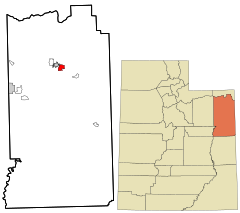 Uintah County Utah incorporated and unincorporated areas Naples highlighted.svg