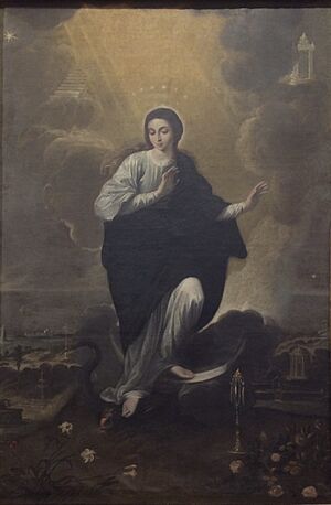 Archivo:"La Inmaculada" (s. XVII), óleo sobre lienzo de Miguel de Santiago