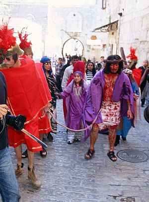 Archivo:5 010 Via Dolorosa- Walk in Jerusalem, with Jesus Christ-Actor and Press