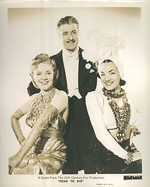 Archivo:ALICE FAYE, DON AMECHE, CARMEN MIRANDA, IN THAT NIGHT IN RIO, 1941