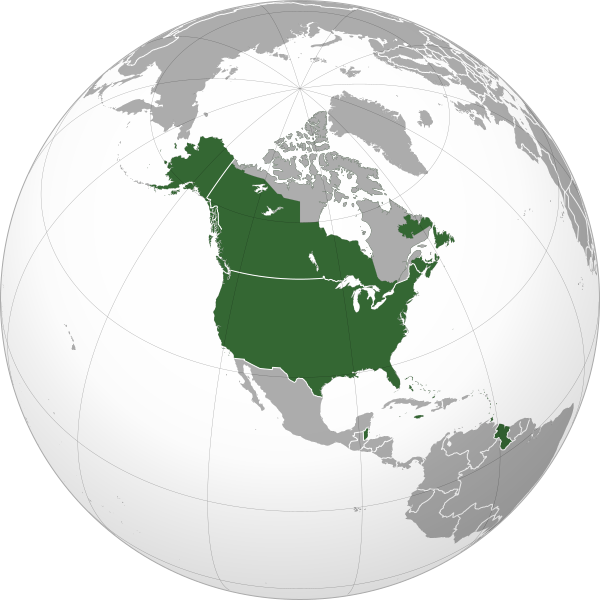 Anglo-America (centered orthographic projection)