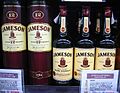 Bottles of Jameson Irish Whiskey