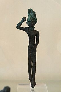 Bronze figurine, Mycenaean, man from Phylakopi IV, AM Milos, B 979, 152505