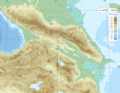Caucasus topo map-blank