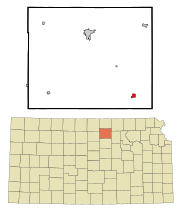Cloud County Kansas Incorporated and Unincorporated areas Miltonvale Highlighted.svg