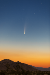Comet C2020F3 NEOWISE over California desert landscape