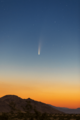 Comet C2020F3 NEOWISE over California desert landscape