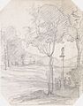 Corot - Landschaft mit Heiligenfigur auf einer Säule