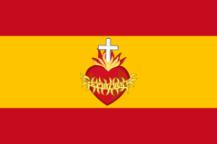 Archivo:Flag of Spain according to command of Alphonse Charles with Sacred Heart