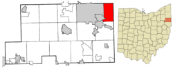 Mahoning County Ohio incorporated and unincorporated areas Coitsville highlighted.png
