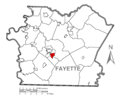 Map of Hopwood, Fayette County, Pennsylvania Highlighted.png