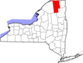 Map of New York highlighting Franklin County
