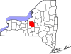 Mapa de Nueva York con la ubicación del condado de Onondaga