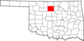 Map of Oklahoma highlighting Garfield County