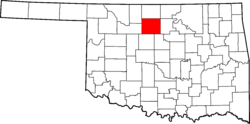 Map of Oklahoma highlighting Garfield County.svg