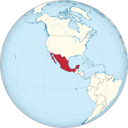 Mexico on the globe.svg
