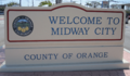 Midway City CA welcome sign 2012