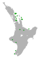 North Island saddleback distribution map (unlabelled)