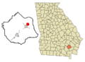 Pierce County Georgia Incorporated and Unincorporated areas Offerman Highlighted