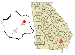 Pierce County Georgia Incorporated and Unincorporated areas Offerman Highlighted.svg