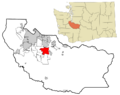 Pierce County Washington Incorporated and Unincorporated areas South Hill Highlighted