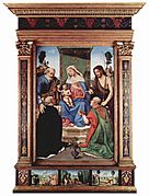 Piero di Cosimo - Madonna and Child Enthroned with Ss. Peter, John the Baptist, Dominic, and Nicholas of Bari