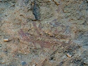 Archivo:Pintura rupestre. Embarcación?. Abrigo de la dehesa. Miño de Medinaceli. Soria. Españ