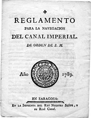 Archivo:Reglamento para la navegacion del Canal Imperial de orden de SM Carlos IV