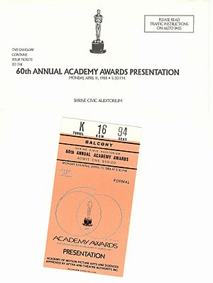 Archivo:Academy Awards Ticket 1988
