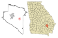 Appling County Georgia Incorporated and Unincorporated areas Surrency Highlighted