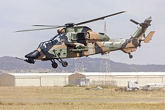 Australian Army (A38-017) Eurocopter EC-655 Tiger ARH departing Wagga Wagga Airport
