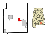 Coffee County Alabama Incorporated and Unincorporated areas New Brockton Highlighted.svg