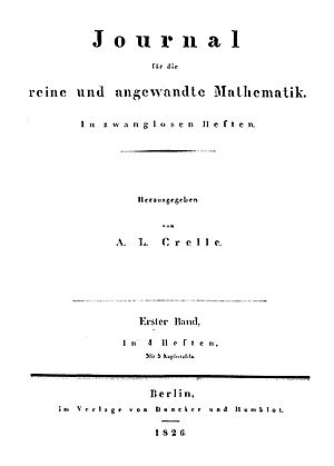 Archivo:Journal für die reine und angewandte Mathematik 1826 Titel