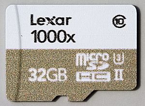 Archivo:Lexar 1000x MicroSDHC UHS-II U3 Class 10 - Front
