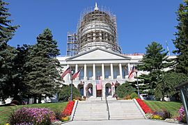 Maine State House dome reconstruction August 2014