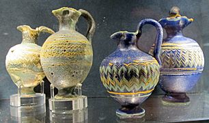 Manifattura fenicia o rodia, unguentari in paste vitree, 450-250 ac. ca. 10