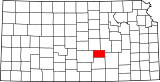 Map of Kansas highlighting Harvey County.svg