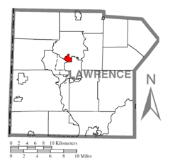 Map of New Castle Northwest, Lawrence County, Pennsylvania Highlighted.png