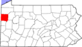 Map of Pennsylvania highlighting Mercer County