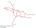 Map of tram system in Iași