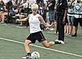 Megan Rapinoe warming up before a MagicJack match.