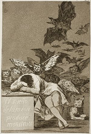 Archivo:Museo del Prado - Goya - Caprichos - No. 43 - El sueño de la razon produce monstruos