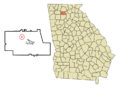 Pickens County Georgia Incorporated and Unincorporated areas Talking Rock Highlighted