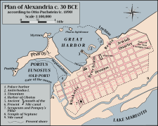 Plan of Alexandria c 30 BC Otto Puchstein 1890s EN