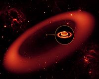 Archivo:Saturn largest ring Spitzer telescope 20091006