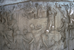 Archivo:Trajan's Column (Roman Soldiers Building a Fortress)