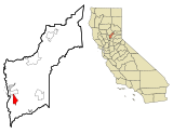 Yuba County California Incorporated and Unincorporated areas Olivehurst Highlighted.svg