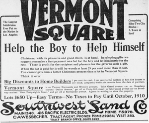 Archivo:Advert for Vermont Square tract of Los Angeles, 1909