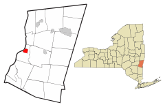 Columbia County New York incorporated areas City of Hudson highlighted.svg